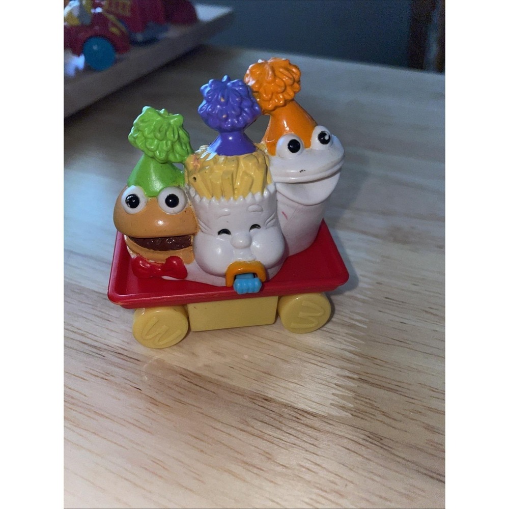 Vintage 1994 McDonalds Happy Meal Food Parade Wagon Toy Burger Fries Shake